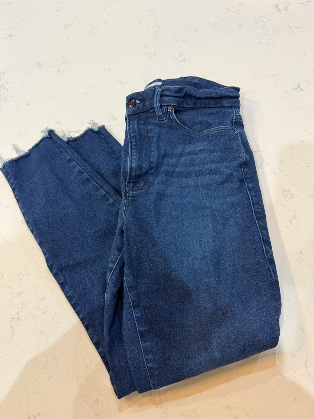 Good American Skinny High-Rise Jeans in Deep Blue